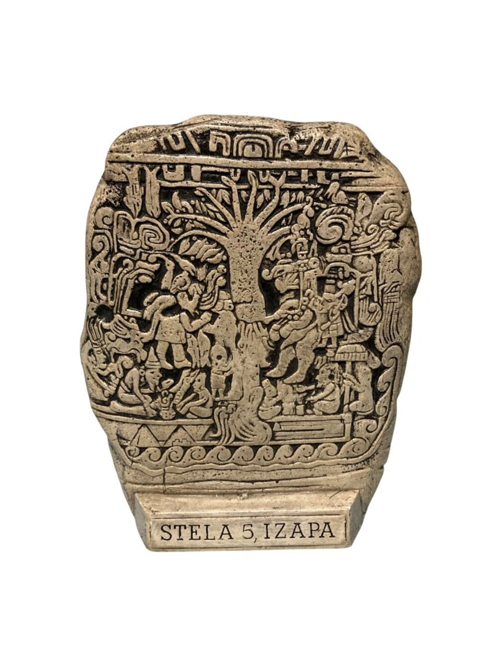 Aztec Mayan Stele 5 Tree Of Life Izapa Olmec Sculpture Stand Alone Decor